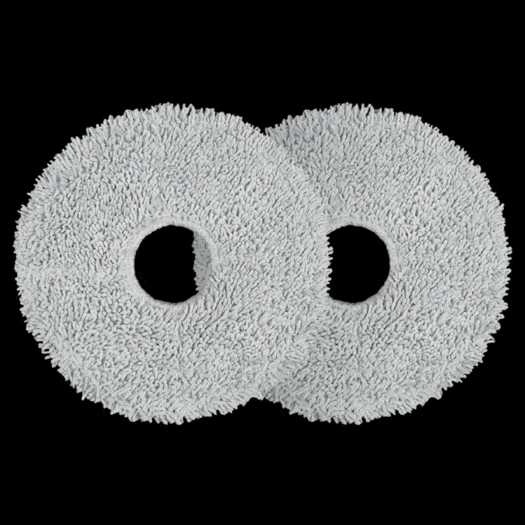 Par de almohadillas para trapeador de microfibra gris, forma circular con orificio central, compatibles con Xiaomi Robot Vacuum S10+ S20+ X20Pro X20Max