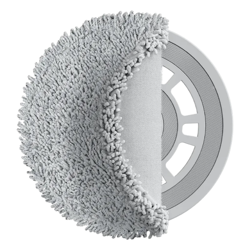 Almohadilla para trapeador Xiaomi gris, microfibra suave con borde de chenilla, disco de fijación plástico; compatible con S10+, S20+, X20Pro, X20Max