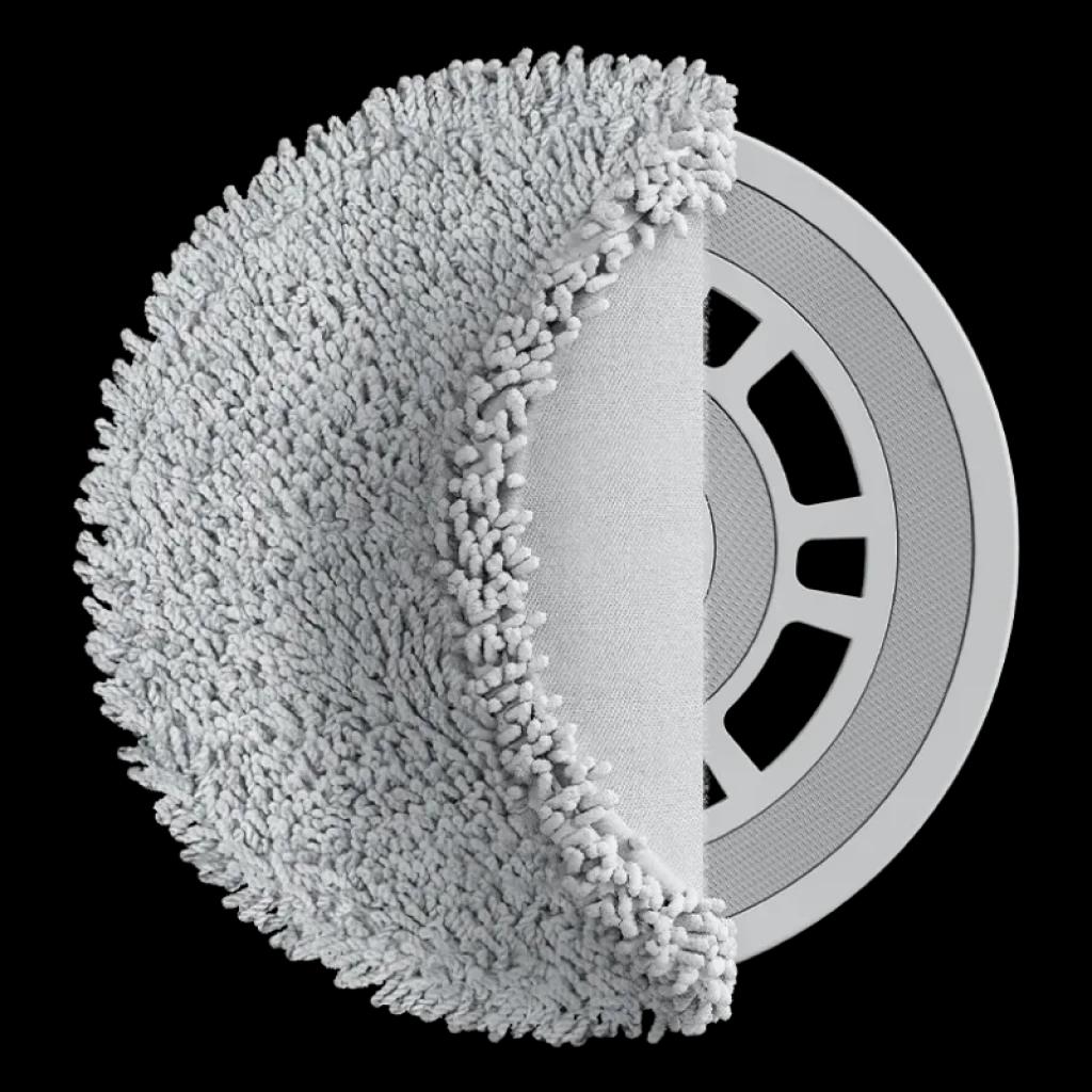 Almohadilla para trapeador Xiaomi gris, microfibra suave con borde de chenilla, disco de fijación plástico; compatible con S10+, S20+, X20Pro, X20Max