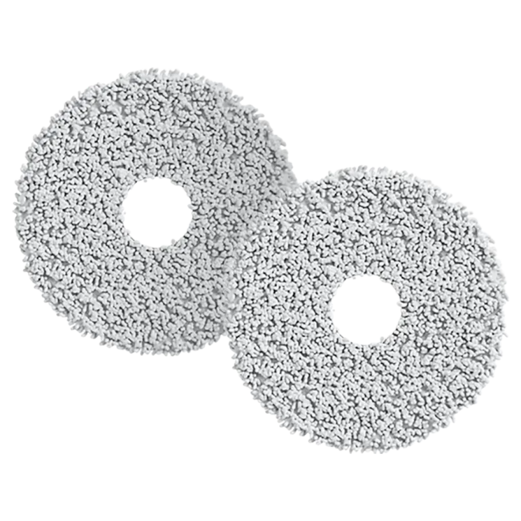Almohadillas de trapeador circulares grises con textura esponjosa, compatibles con Xiaomi Robot Vacuum X10+/X20+, pack de 2