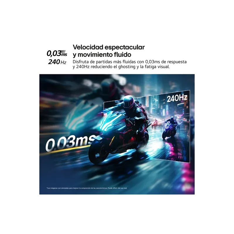 Monitor gaming LG UltraGear 27GX704A 27 pulgadas OLED QHD con 240 Hz y 0.03 ms, colores vivos, negros profundos y movimiento ultrafluido para juegos rápidos