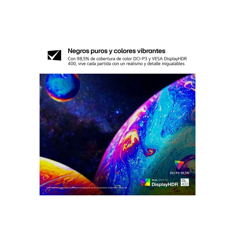 Pantalla OLED QHD de 27 pulgadas con negros puros y colores vibrantes, 240Hz y 0.03 ms, cubre DCI-P3 98.5 por ciento y certificación VESA DisplayHDR 400