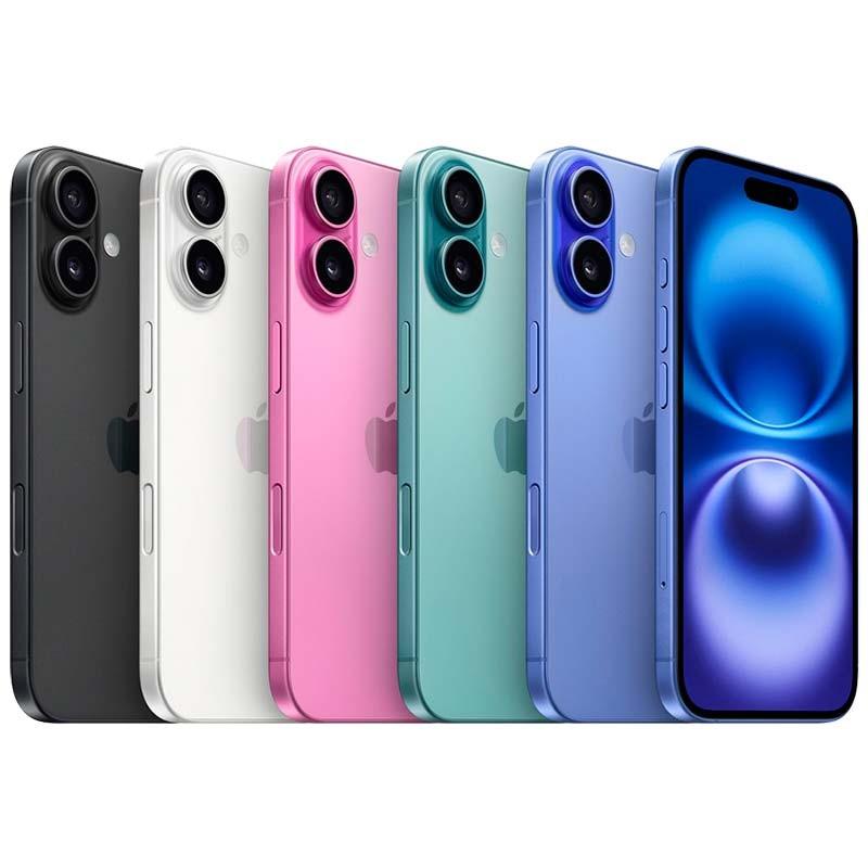 iPhone 16 256 GB Preto Espacial recondicionado Premium, acabamento elegante, dupla câmera traseira, tela borda a borda, laterais planas em alumínio