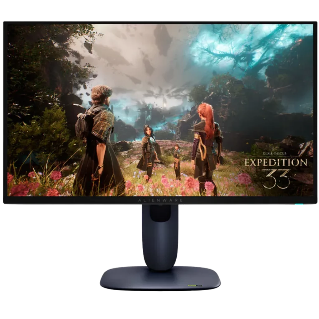 Monitor DELL Alienware AW2725Q 27 pulgadas 4K QD-OLED 240 Hz con biseles delgados, peana robusta ajustable y pantalla vibrante mostrando juego de alta calidad