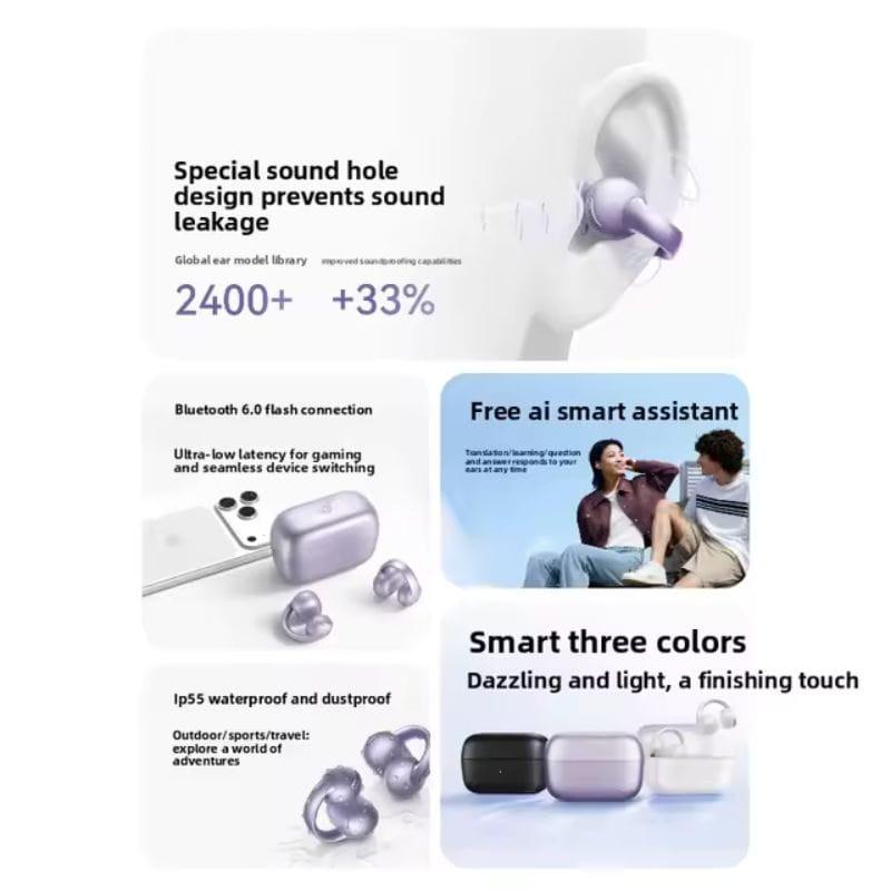 Soundcore C50i Blanco, auriculares abiertos de clip; diseño compacto tipo clip, acabado blanco, tres colores disponibles, IP55, conexión Bluetooth 5/6 y