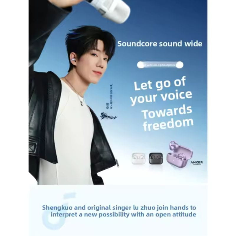 Soundcore C50i Blanco, auriculares abiertos de clip: diseño blanco minimalista con gancho ergonómico, estuche compacto y acabado mate elegante