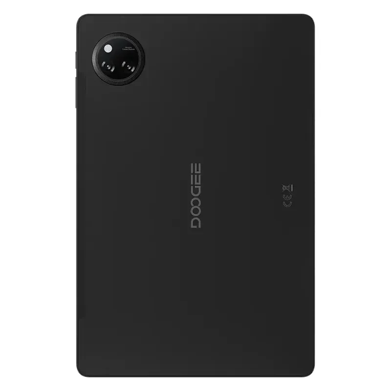 Vista trasera de la Doogee Tab A9 Pro+ con módulo de cámaras, logo de la marca y color negro