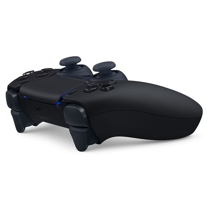 Gamepad Sony DualSense v3 Midnight Black para PS5, acabado mate negro, luces LED azules, botones icónicos, gatillos ergonómicos y agarre texturizado