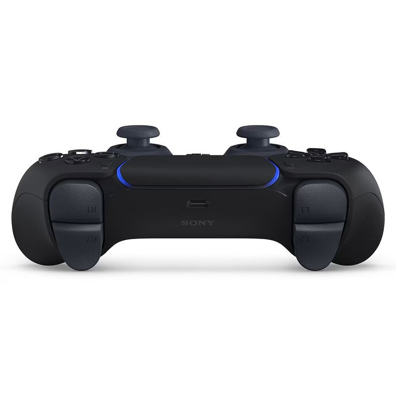 Sony DualSense v3 Midnight Black para PS5, acabado negro mate, barra luminosa azul, USB-C frontal, gatillos L1 L2 R1 R2 y sticks analógicos ergonómicos