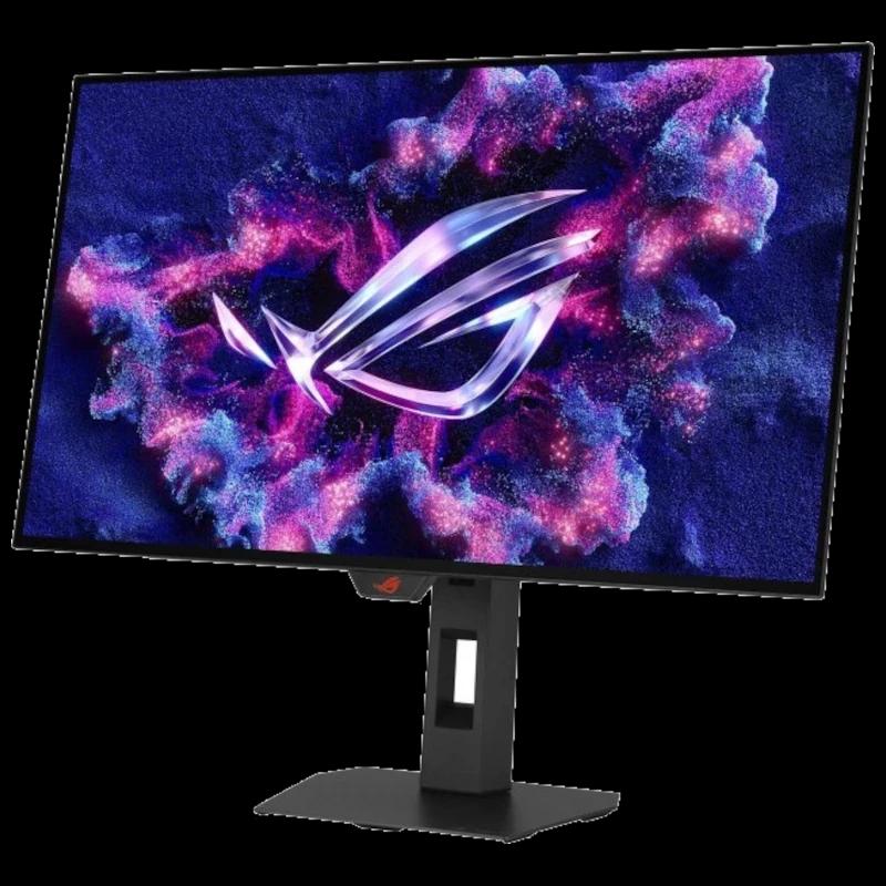 ASUS ROG Strix XG27AQWMG monitor 27 QHD WOLED com molduras finas, base ajustável e tela vibrante; taxa 280Hz e suporte FreeSync para jogos fluídos