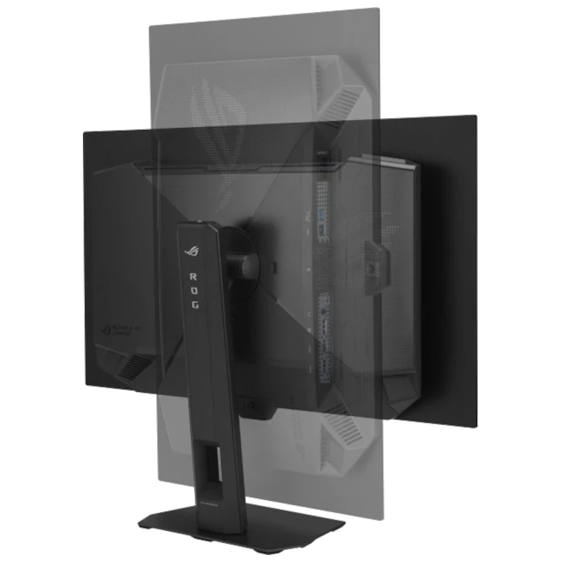 Monitor ASUS ROG Strix XG27AQWMG 27 QHD, painel WOLED tandem, suporte robusto ajustável, traseira preta com logotipo ROG e porta I/O lateral, design gamer