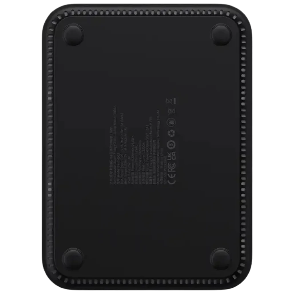 Baseus Super Energy Car Jump Starter 8000 mAh 1000 A USB con carcasa negra rectangular, esquinas redondeadas y cuatro patas antideslizantes en la base