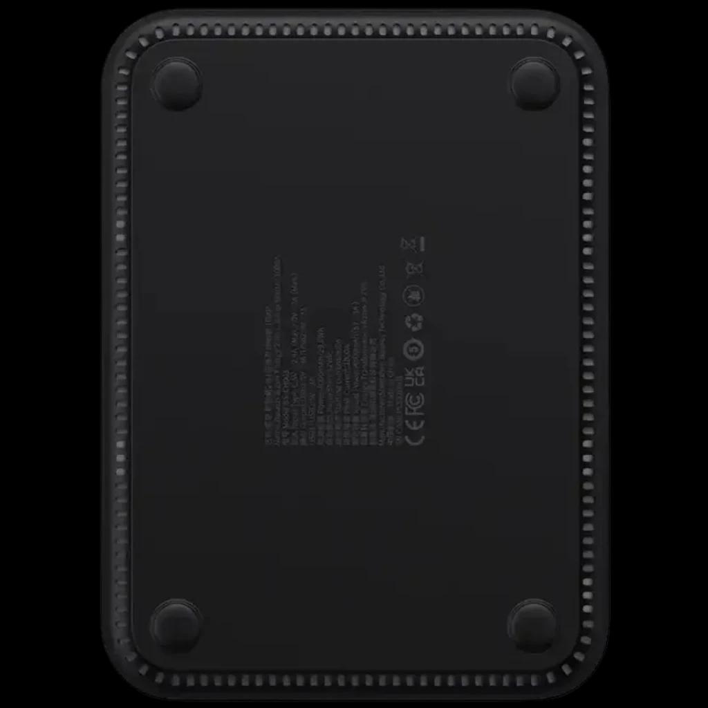 Baseus Super Energy Car Jump Starter 8000 mAh 1000 A USB con carcasa negra rectangular, esquinas redondeadas y cuatro patas antideslizantes en la base