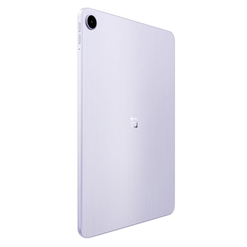 Tablet Oneplus Pad Go 2 en color lavanda, trasera metálica lisa con cámara única en esquina, diseño fino y bordes redondeados, formato 12,1 pulgadas