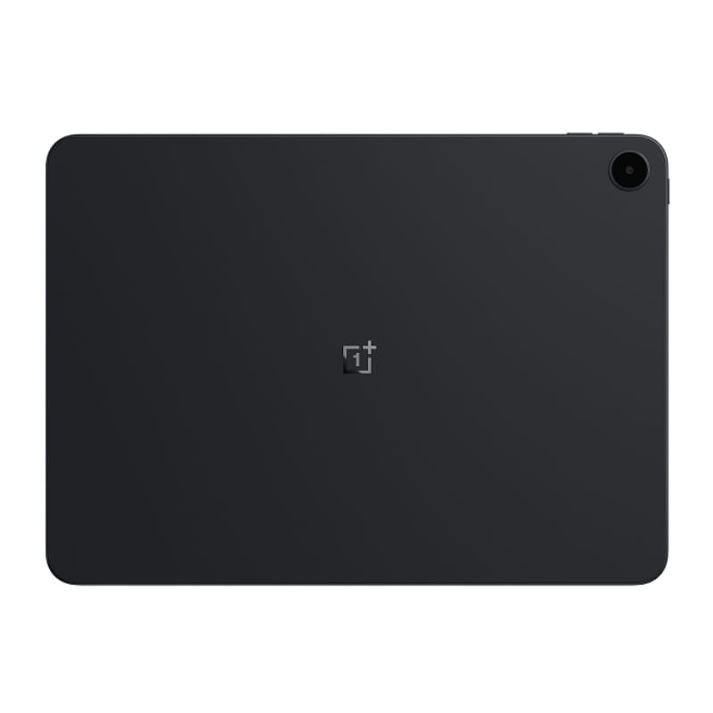 Tablet Oneplus Pad Go 2 12,1 pulgadas en negro con 5G, diseño delgado, cámara trasera en esquina y logotipo OnePlus visible en la tapa trasera