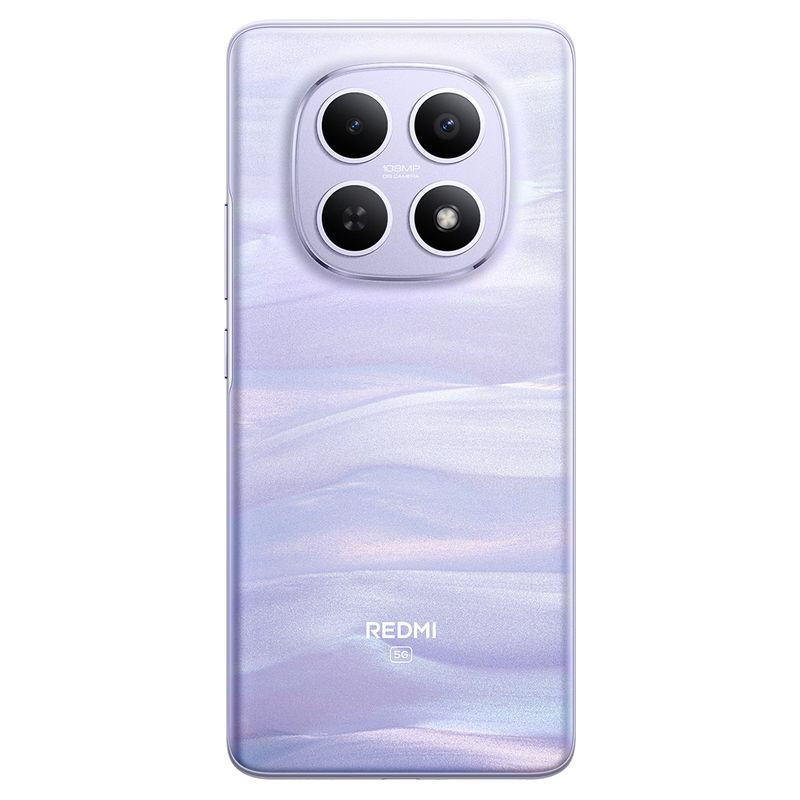 Xiaomi Redmi Note 15 5G 8GB/256GB Púrpura con trasera nacarada y módulo triple de cámara grande en forma cuadrada, lentes simétricas y logo Redmi 5G