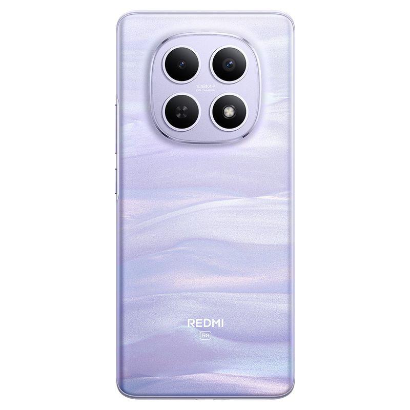 Xiaomi Redmi Note 15 5G 8GB/256GB Púrpura con trasera nacarada y módulo triple de cámara grande en forma cuadrada, lentes simétricas y logo Redmi 5G