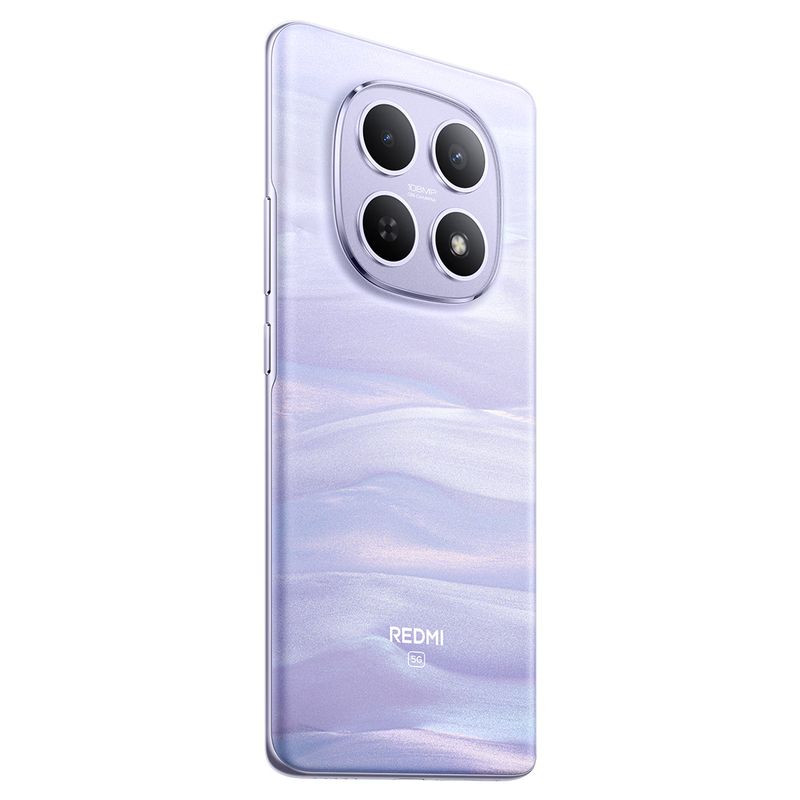 Xiaomi Redmi Note 15 5G 8GB/256GB Púrpura con acabado iridiscente y módulo trasero de triple cámara circular en gran isla, bordes curvos y diseño elegante