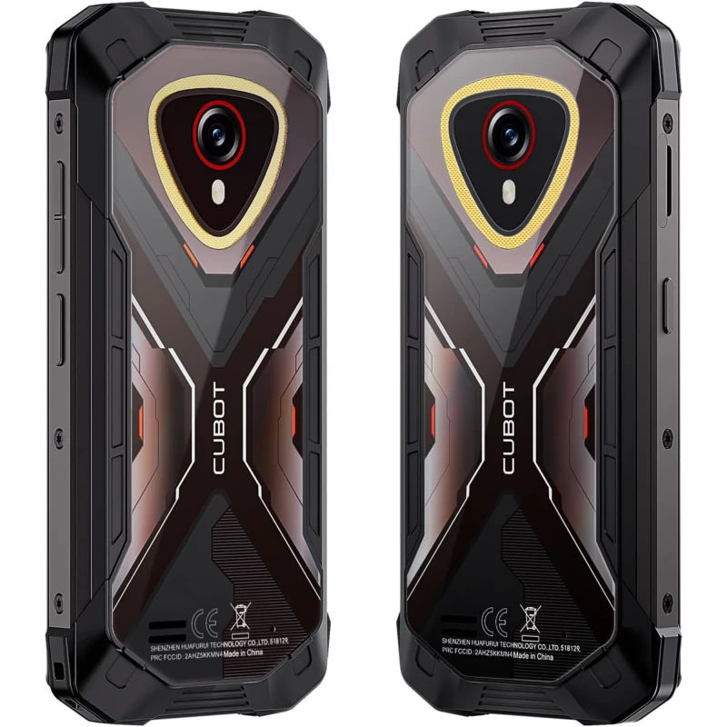 Cubot KingKong Mini 4 negro-gris, diseño rugged compacto, doble cámara trasera con aro rojo, carcasa reforzada con esquinas robustas y detalles metálicos