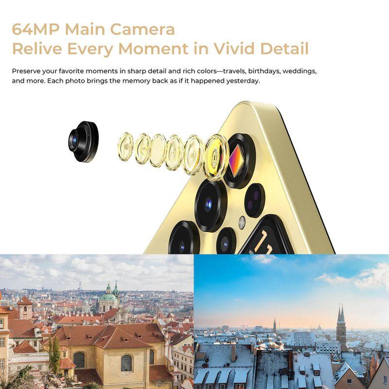 Cámara de 64 Mpx con un sensor secundario para mejorar las prestaciones y poder conseguir fotografías de detalles y de panorámicas del Oukitel C68 Plus