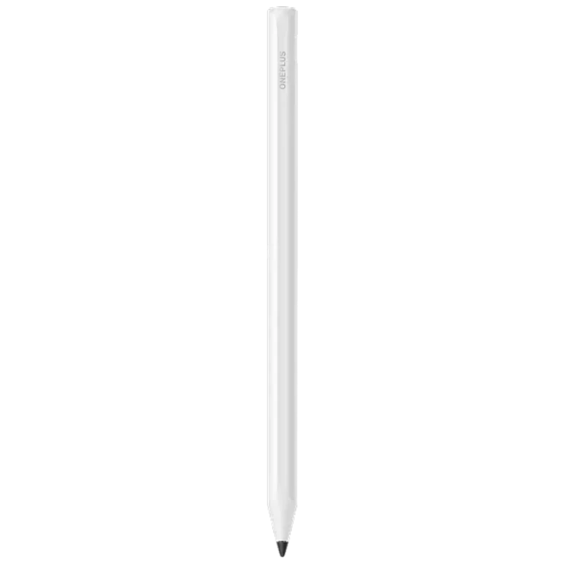 Oneplus Pad Go 2 Pen Blanco Stylus en color blanco, diseño cilíndrico minimalista con punta fina y clip plano imantado, acabado mate elegante