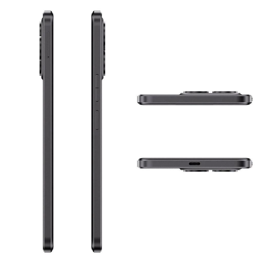 Cubot Note 60 128GB negro con marco delgado, botones laterales y módulo de cámara doble sobresaliente; borde inferior con puerto USB-C y perfil delgado