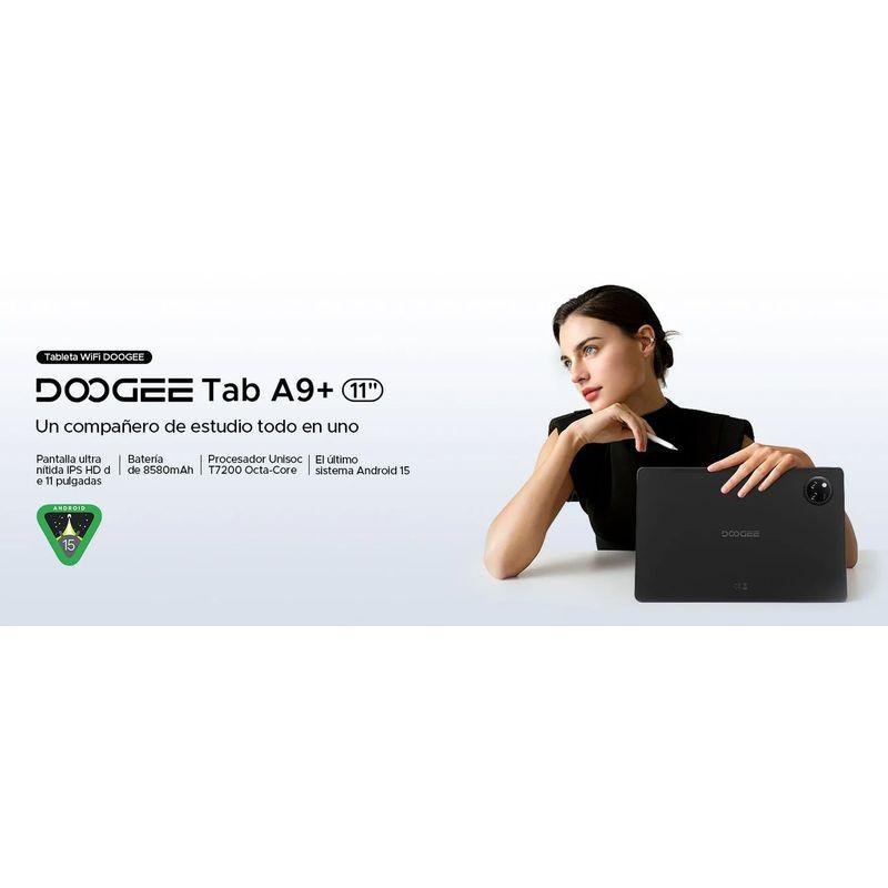 Doogee Tab A9 Pro+ 11 azul com tela grande 11, bordas finas e câmera traseira circular destacada; design fino e elegante, ideal para estudos e mídia