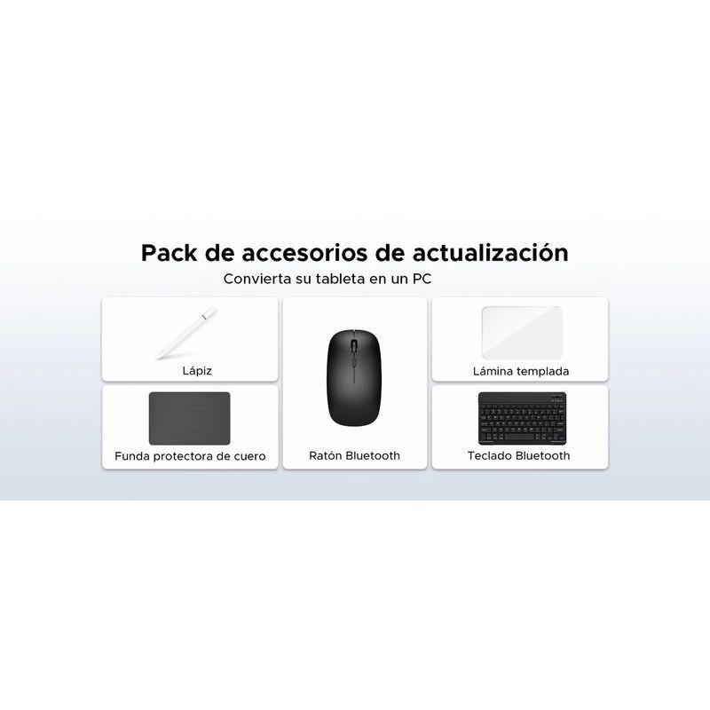 Pack de acessórios para Doogee Tab A9 Pro+ 11: lápis, rato Bluetooth, película temperada, teclado e capa de couro para uso tipo PC. Azul.