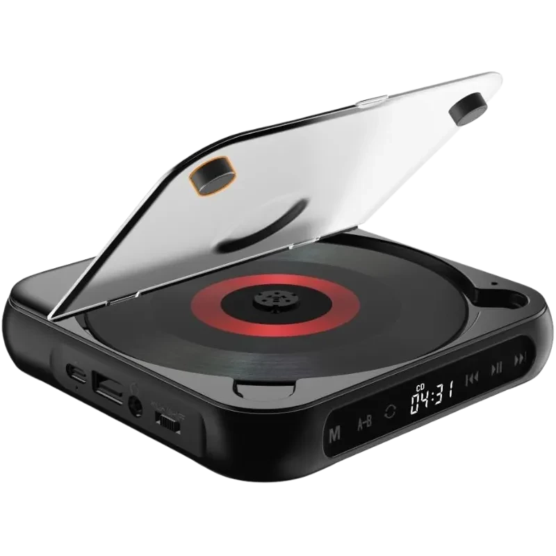 KC-918 Leitor de CD portátil estéreo Bluetooth Preto