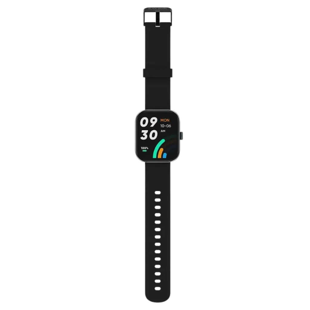 Black Shark GTS Negro con pantalla rectangular a color, correa de silicona negra y hebilla metálica ajustable