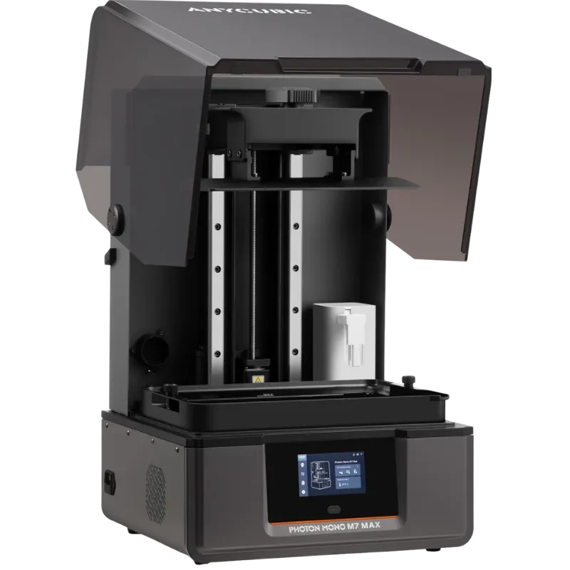 Anycubic Photon Mono M7 Max - Impresora 3D de resina con cubierta transparente abatible, gran volumen, rieles duales, cuba amplia y pantalla táctil frontal