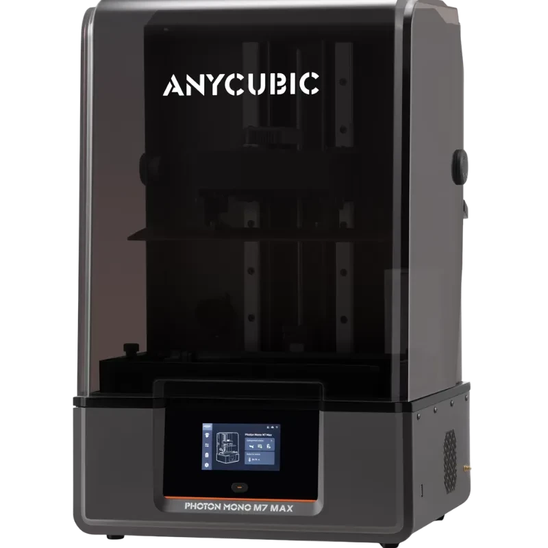 Anycubic Photon Mono M7 Max – Impresora 3D de resina con cubierta ahumada, chasis negro, pantalla táctil frontal y estructura robusta para alta precisión