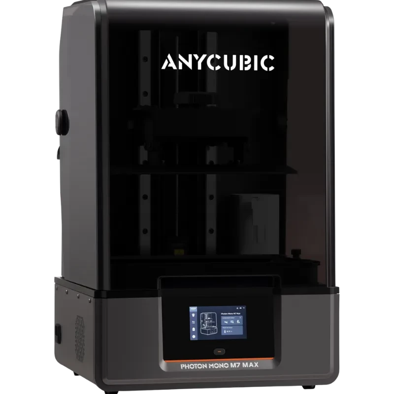 Anycubic Photon Mono M7 Max - Impresora 3D de resina con carcasa negra, cubierta translúcida, pantalla táctil frontal y estructura robusta y compacta