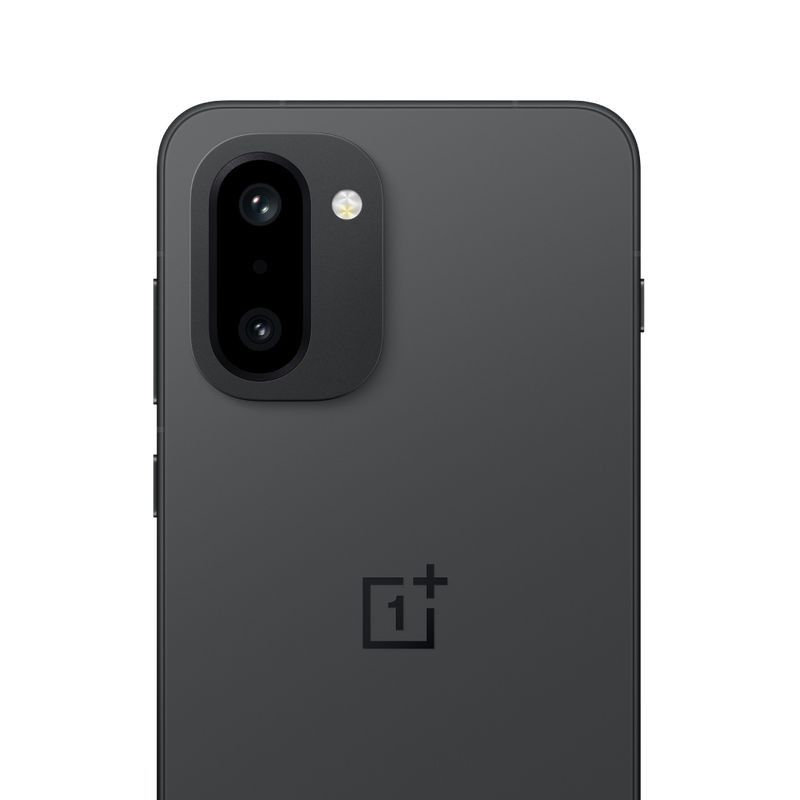 Oneplus 15R 5G 12GB/512GB Negro con trasera mate, módulo de cámara ovalado en esquina con doble lente y flash, logo OnePlus centrado en la carcasa