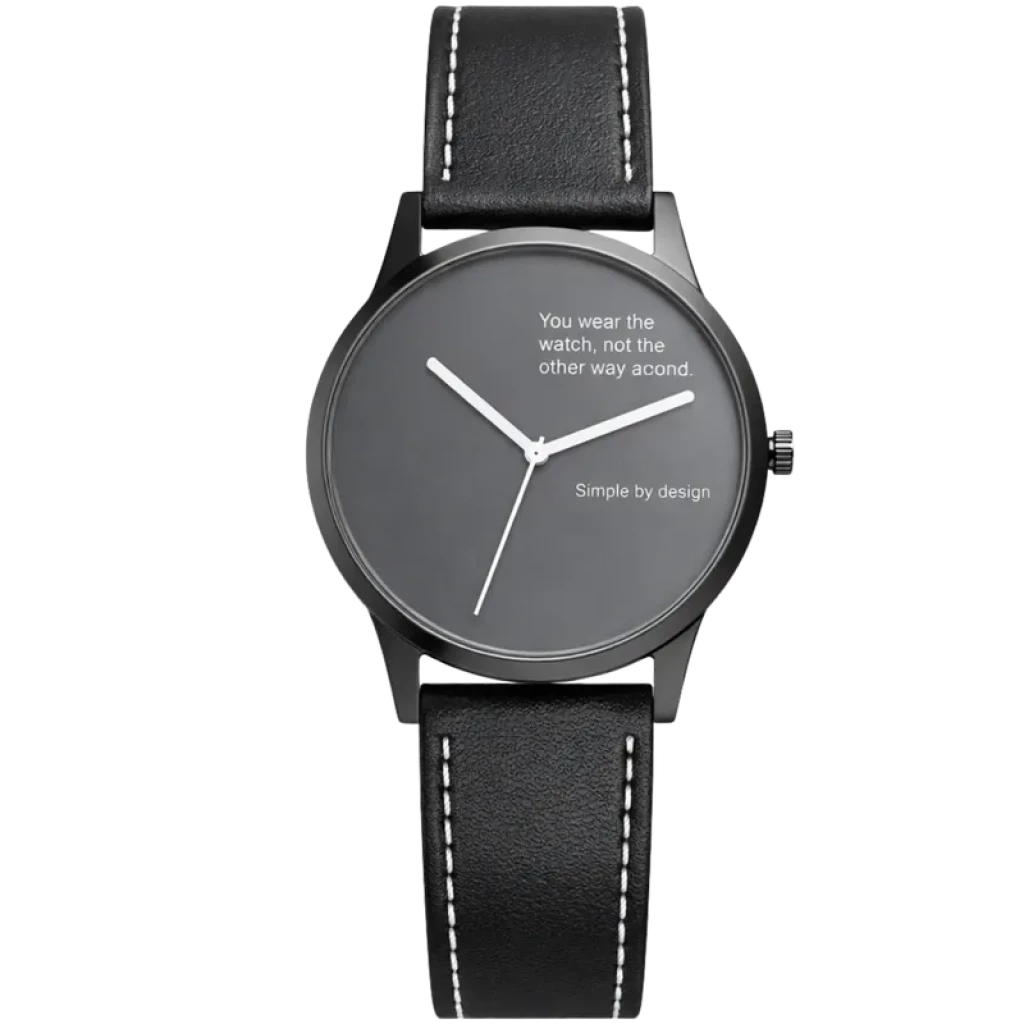 TN99 Smartwatch Plata con Correa Leather Negro Monitoreo de Frecuencia Cardíaca