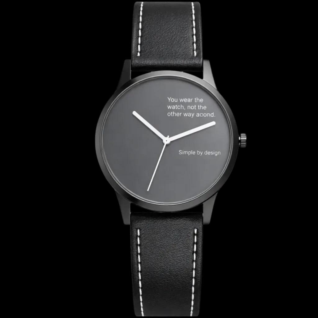 TN99 Smartwatch Plata con Correa Leather Negro Monitoreo de Frecuencia Cardíaca