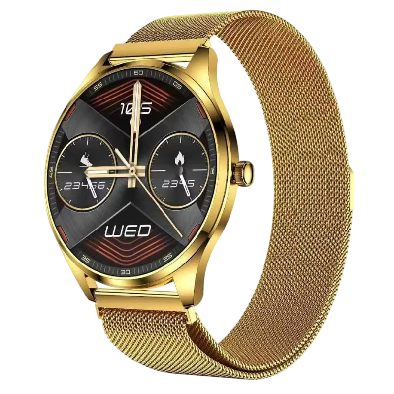 TN99 Smartwatch com Pulseira Milanesa Dourada