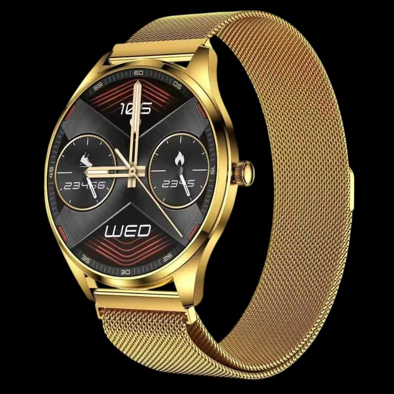 TN99 Smartwatch com Pulseira Milanesa Dourada