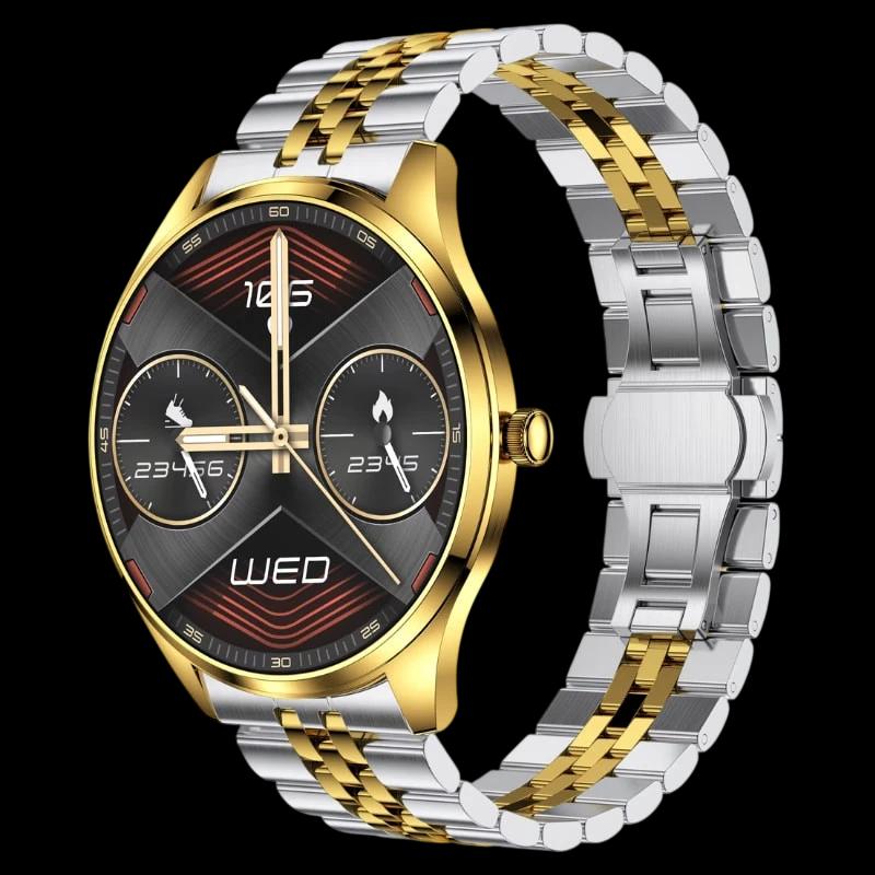 TN99 Smartwatch avec bracelet métallique doré