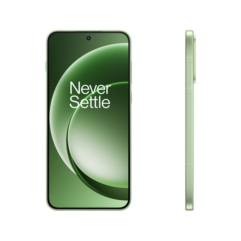 Oneplus 15R 5G 12GB/256GB Verde con pantalla completa de bordes finos, cámara frontal en agujero central y cuerpo delgado en acabado verde mate
