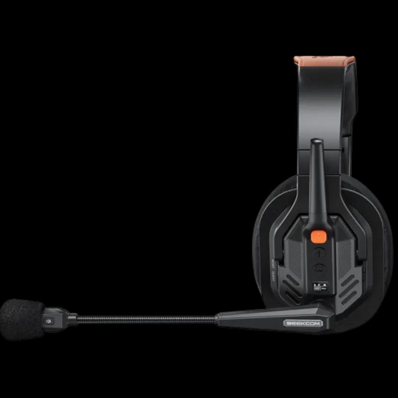 Auricular profesional con micrófono boom ajustable, almohadillas acolchadas, control con botón naranja y brazo flexible, parte del COMICA Seekcom S1 Pack2