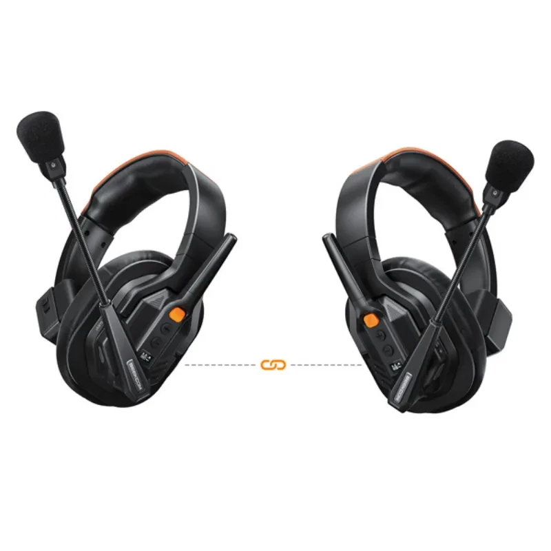 COMICA Seekcom S1 Sistema Intercom con Micrófono Inalámbrico y Auricular Profesional Pack2: dos diademas negras con micrófono boom, botones y acentos