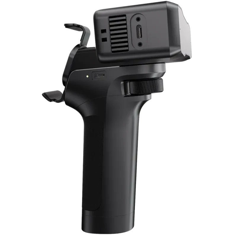 Scanner Creality Otter Lite Babic portable noir, poignée ergonomique, module supérieur compact avec ports USB C et ventilation, voyant LED et molette de