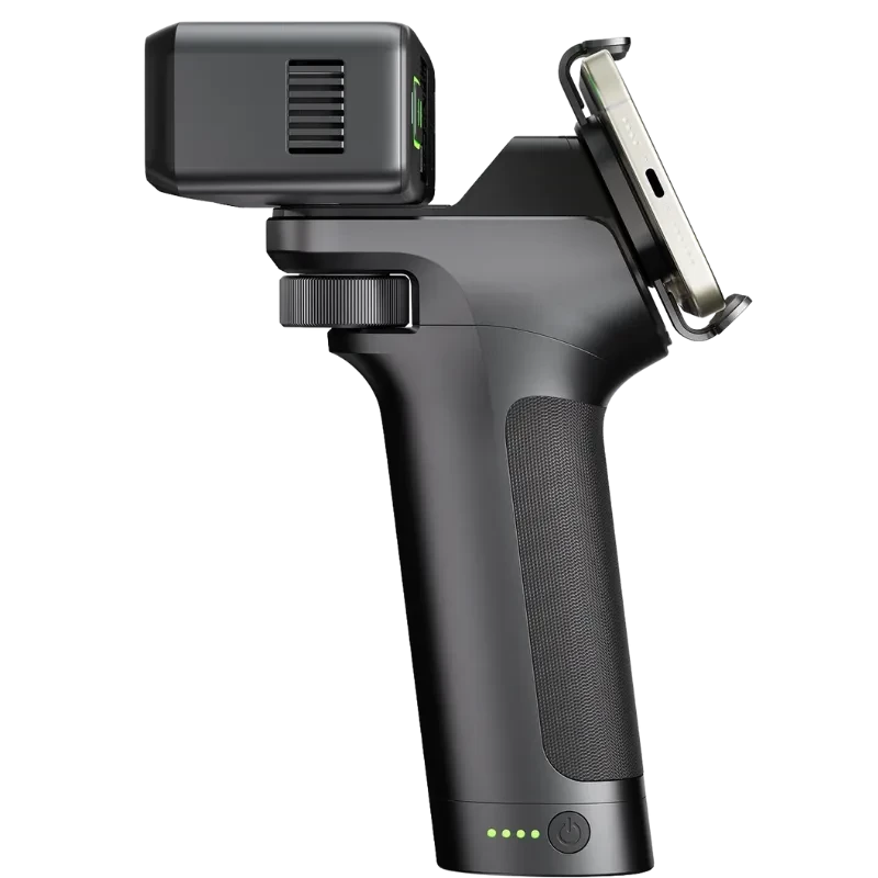 Escaner Creality Otter Lite/Babic poignée noire ergonomique avec support smartphone et module carré, boutons latéraux et indicateurs LED verts