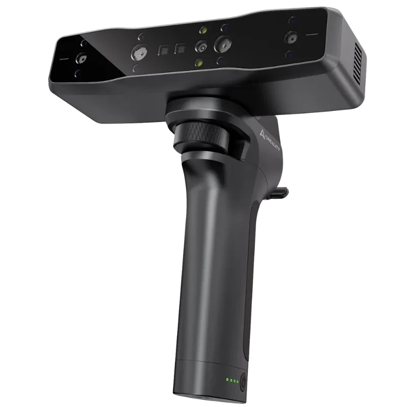 Scanneur 3D Escaner Creality Otter Lite/Babic portatif noir, tête rectangulaire avec multiples capteurs frontaux, poignée ergonomique avec indicateurs LED