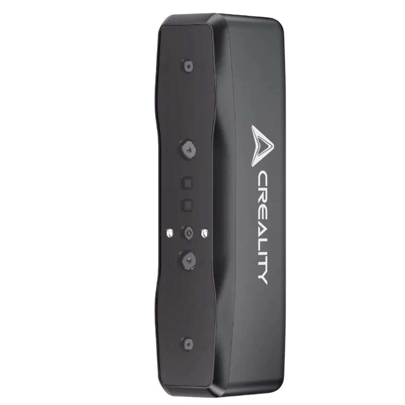 Scanner Creality Otter Lite Babic noir mat, boîtier rectangulaire fin, logo latéral, façade avec capteurs multiples et LED, design épuré pour