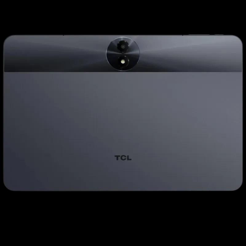 Dos de tablette gris sidéral avec module photo central circulaire, finition mate élégante, logo TCL discret et bords fins pour un look moderne