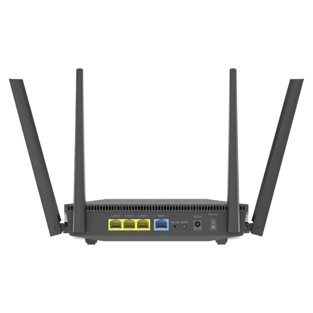 Ports Gigabit WAN et LAN arrière du routeur ASUS RT-AX52 Pro
