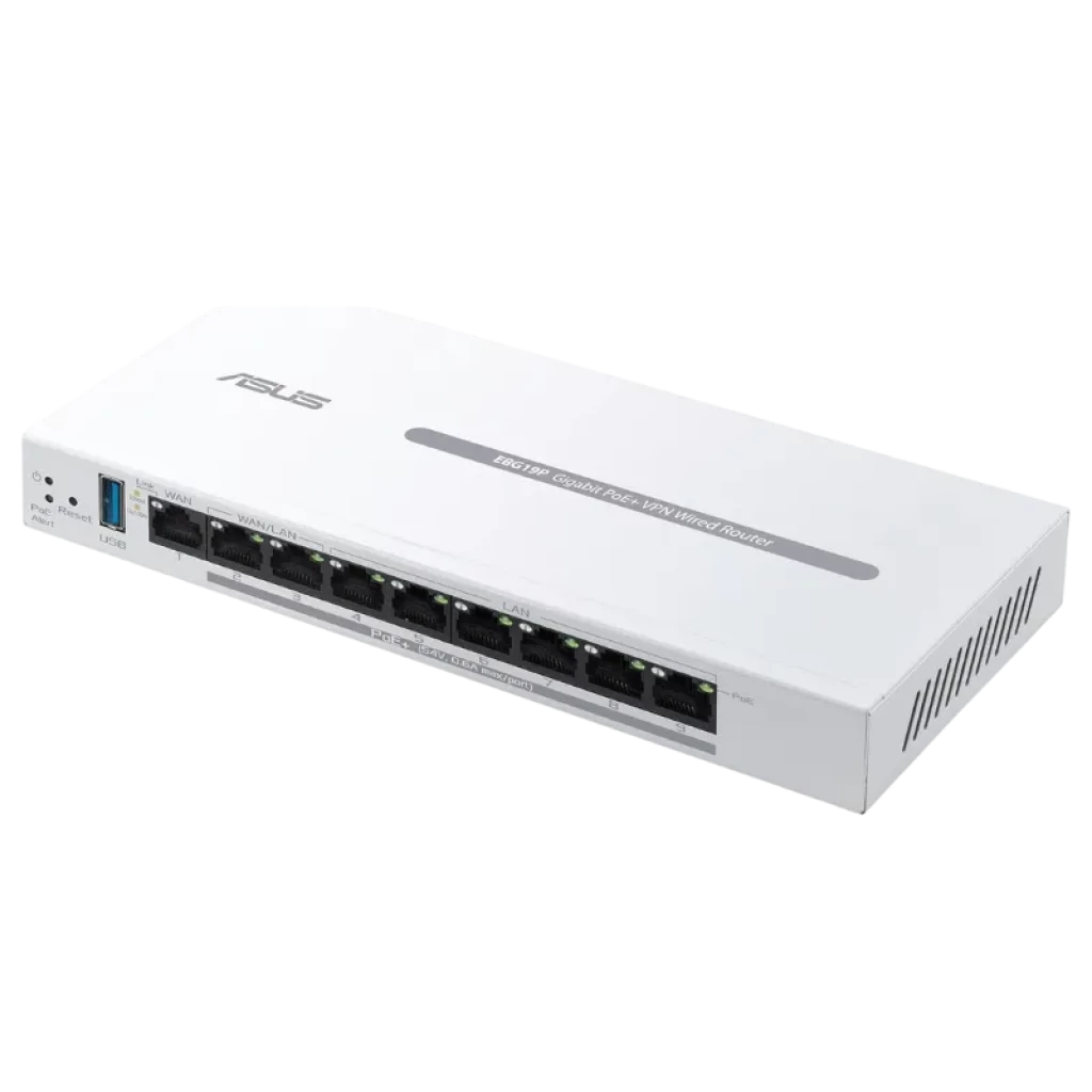 Passerelle VPN ASUS ExpertWiFi EBG19P avec 8 ports PoE+