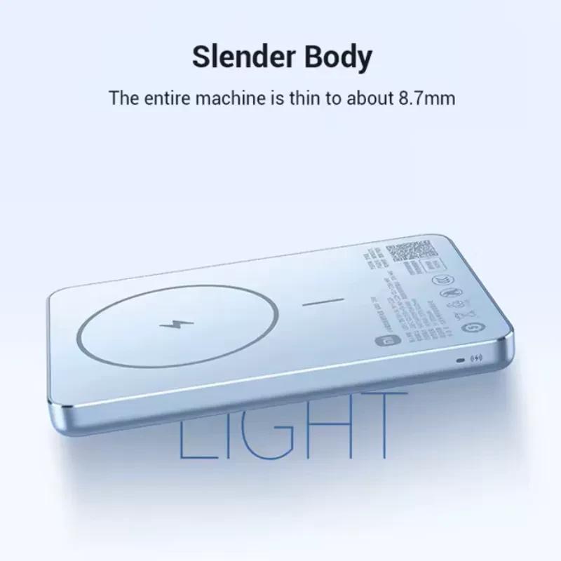 Xiaomi Ultra Slim Magnetic Power Bank 5000mAh 22,5W Azul, cuerpo ultradelgado 8,7 mm, acabado metálico azul, superficie magnética circular y puerto lateral